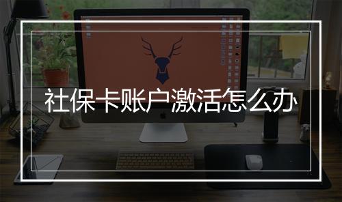 社保卡账户激活怎么办
