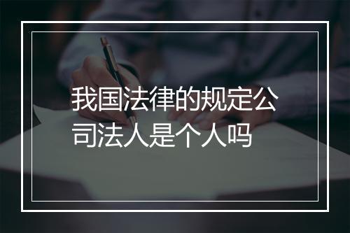 我国法律的规定公司法人是个人吗