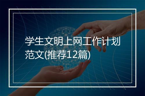 学生文明上网工作计划范文(推荐12篇)