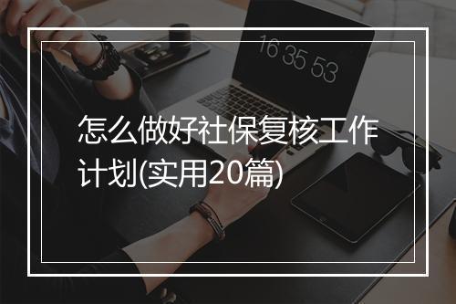 怎么做好社保复核工作计划(实用20篇)