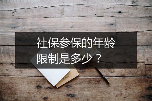 社保参保的年龄限制是多少？