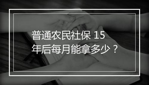 普通农民社保 15 年后每月能拿多少？