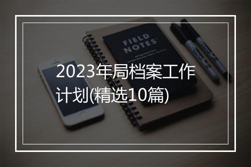 2023年局档案工作计划(精选10篇)