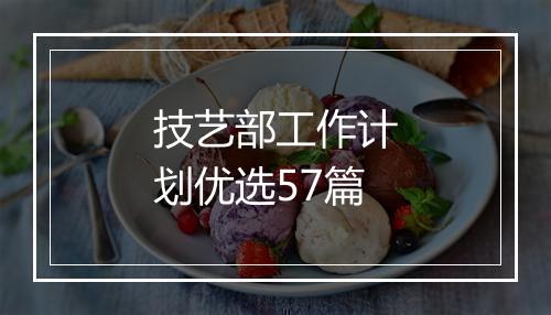 技艺部工作计划优选57篇