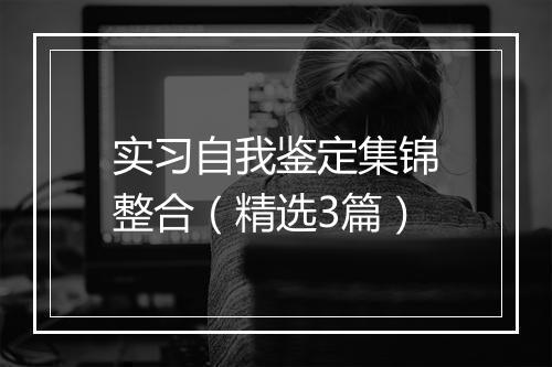 实习自我鉴定集锦整合（精选3篇）