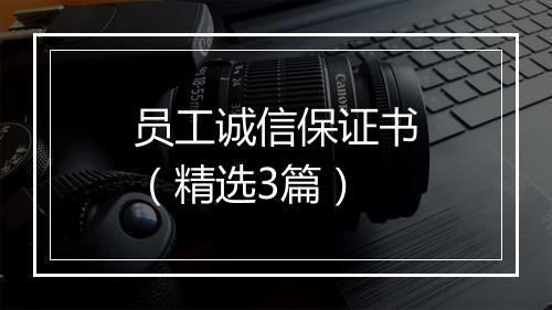 员工诚信保证书（精选3篇）
