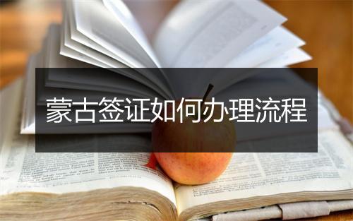 蒙古签证如何办理流程