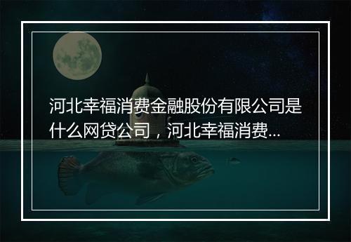 河北幸福消费金融股份有限公司是什么网贷公司，河北幸福消费金融股份有限公司是什么网贷