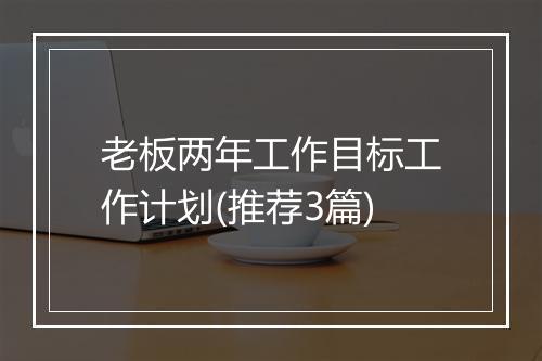 老板两年工作目标工作计划(推荐3篇)
