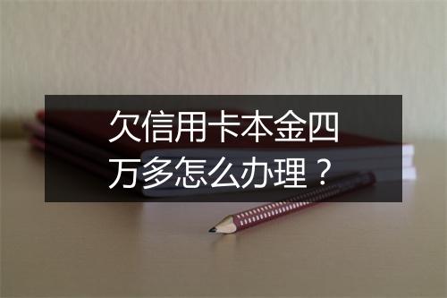 欠信用卡本金四万多怎么办理？