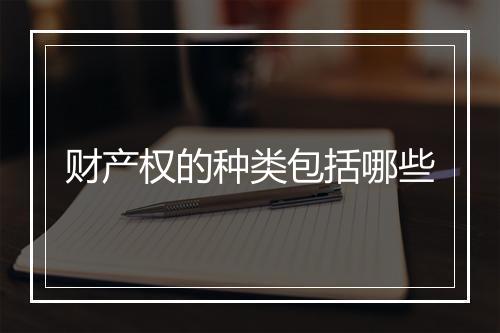 财产权的种类包括哪些
