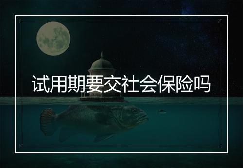 试用期要交社会保险吗