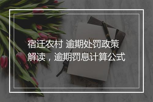 宿迁农村 逾期处罚政策解读，逾期罚息计算公式