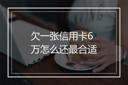 欠一张信用卡6万怎么还最合适