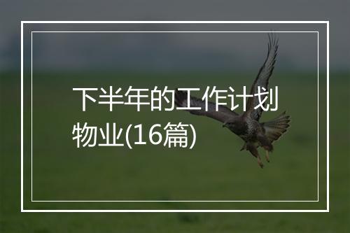 下半年的工作计划物业(16篇)