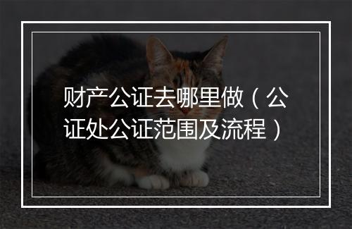 财产公证去哪里做（公证处公证范围及流程）
