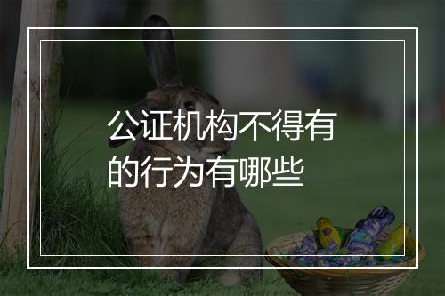 公证机构不得有的行为有哪些