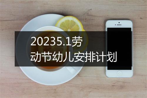 20235.1劳动节幼儿安排计划