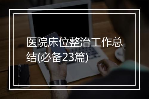医院床位整治工作总结(必备23篇)