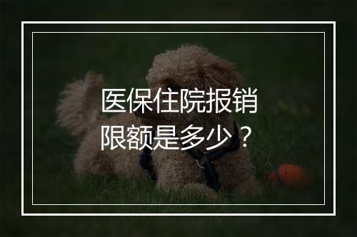 医保住院报销限额是多少？