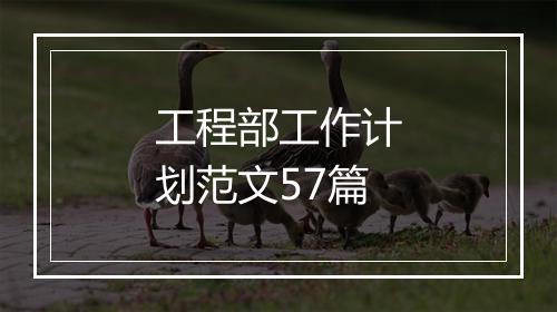 工程部工作计划范文57篇
