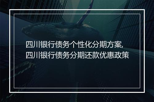 四川银行债务个性化分期方案,四川银行债务分期还款优惠政策