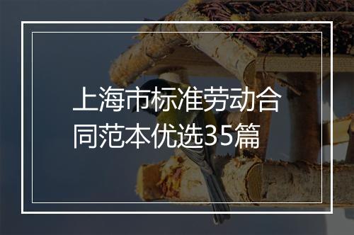 上海市标准劳动合同范本优选35篇