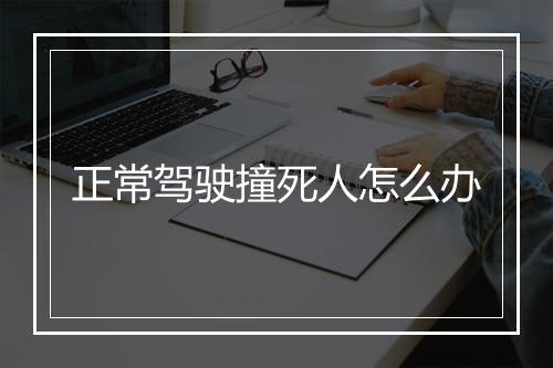正常驾驶撞死人怎么办