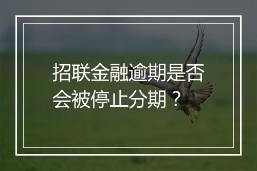 招联金融逾期是否会被停止分期？