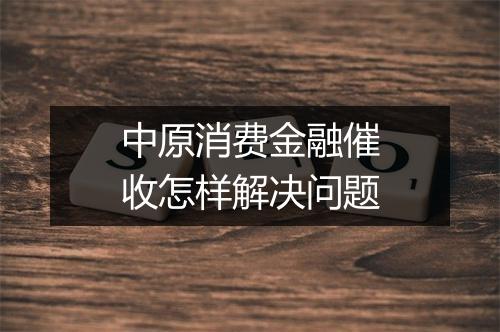 中原消费金融催收怎样解决问题