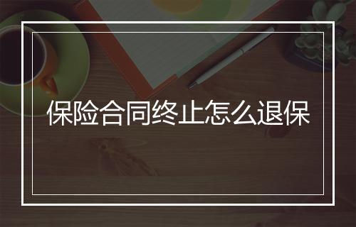 保险合同终止怎么退保