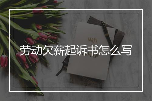 劳动欠薪起诉书怎么写