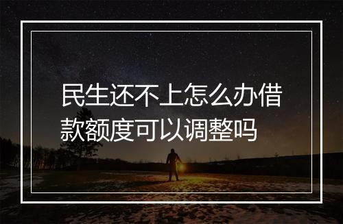 民生还不上怎么办借款额度可以调整吗