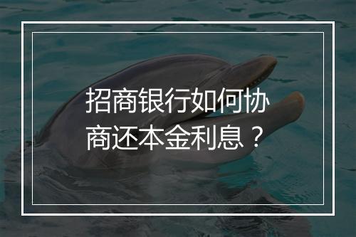 招商银行如何协商还本金利息？