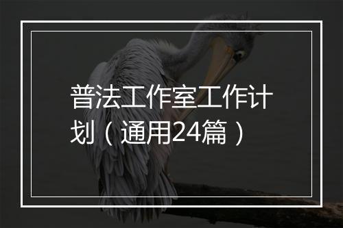 普法工作室工作计划（通用24篇）