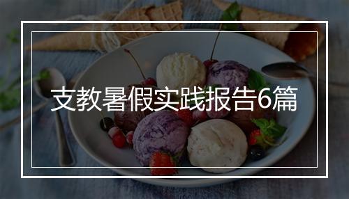 支教暑假实践报告6篇