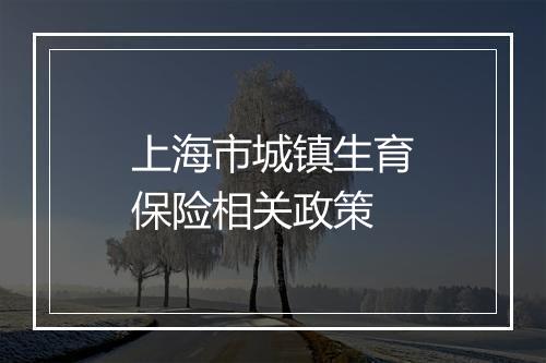 上海市城镇生育保险相关政策