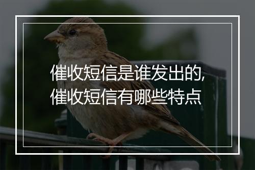 催收短信是谁发出的,催收短信有哪些特点