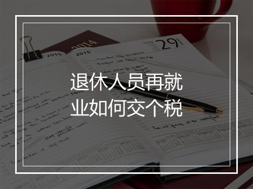 退休人员再就业如何交个税