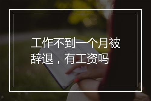 工作不到一个月被辞退，有工资吗