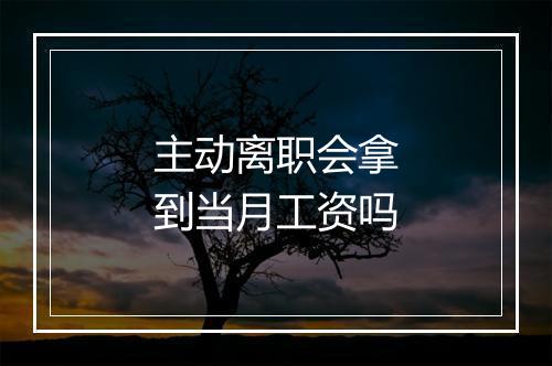 主动离职会拿到当月工资吗