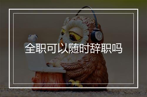 全职可以随时辞职吗
