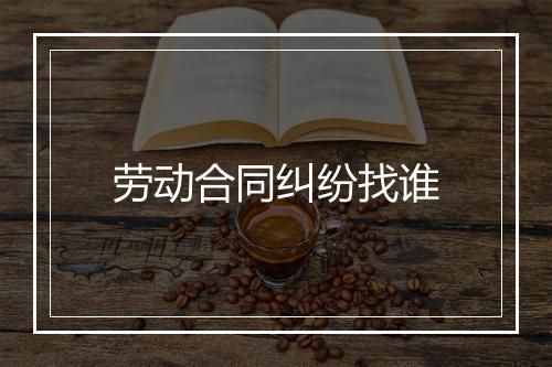 劳动合同纠纷找谁