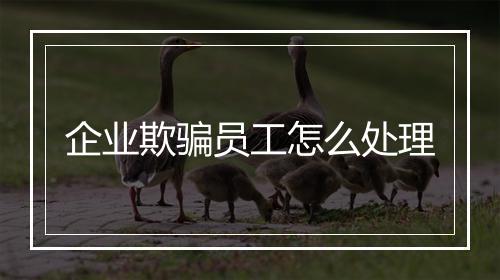 企业欺骗员工怎么处理
