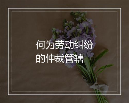 何为劳动纠纷的仲裁管辖