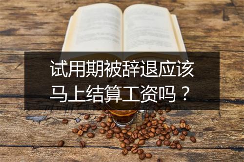 试用期被辞退应该马上结算工资吗？