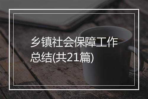 乡镇社会保障工作总结(共21篇)
