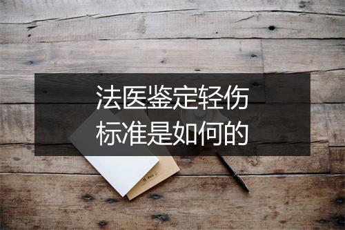 法医鉴定轻伤标准是如何的