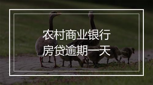 农村商业银行房贷逾期一天