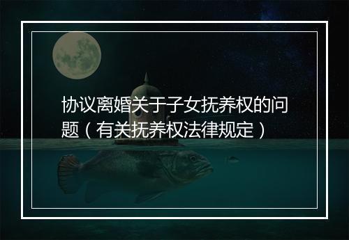 协议离婚关于子女抚养权的问题（有关抚养权法律规定）